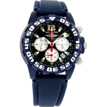 Maxson Flight Commander Chronograph Mens Aluminium Case Blue Rubber Band Watch