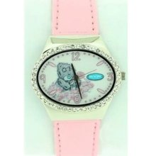 Me To You Ladies Girls Teddy Roses Diamante Oval Pink Strap Large Watch Gift Box
