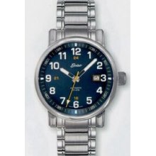 Mecaline Eta Automatic Silver Watch W/ Blue Dial