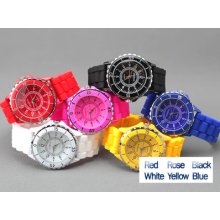 Men Lady 10 Color Geneva Silicone Jelly Gel Quartz Digital Sports Wrist Watch