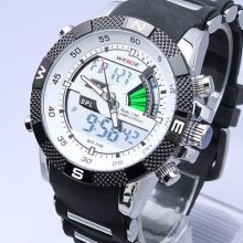 Mens Army Black Analog Led Date Waterproof Quartz Sport Fashion Wrist Watch