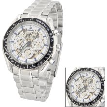 Men's Automatic Mechanical Stainless Steel Watch with Day / Date /
