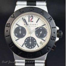 Mens Bvlgari Diagono Aluminum Automatic Chronograph Watch Ac38ta