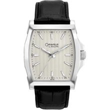 Men's Caravelle by Bulova Watch with Tonneau White Dial (Model: