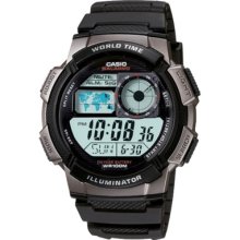 Men's Casio 10 Year Battery Digital Analog Watch - Black