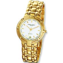 Mens Charles Hubert Gold-plated Brass Off White Dial Watch