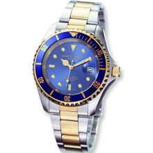 Mens Charles Hubert Two-tone Stainless Steel Blue Dial Watch