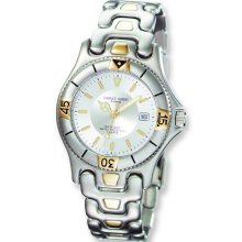 Mens Charles Hubert Two-tone Stainless Steel Silver-White Dial Watch