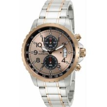 Men's Chronograph Stainless Steel Case and Bracelet Quartz Rose Gold Tone Dial