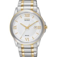 Mens Citizen Eco-drive Classic Two Tone Stainless Date 100m Watch Bm7264-51a