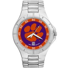 Mens Clemson University Watch - Stainless Steel Pro II Sport