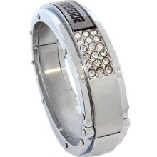 Mens Designer Greek Key Stainless Steel Cz Bangle Handcuff Heavy Bracelet 127 Gr