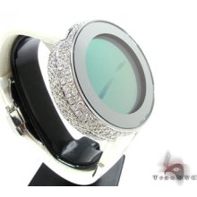 Mens Diamond Fully Iced Digital White Super Gucci Watch Round Cut 8.00ct