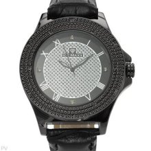 Mens Diamond Leather Watch By Ice Maxx/3 Interchangeable Straps Retail $366