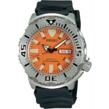 Men's Diving Automatic Orange Dial Strap Watch
