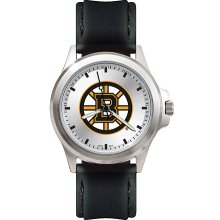 Mens Fantom Boston Bruins Watch With Leather Strap