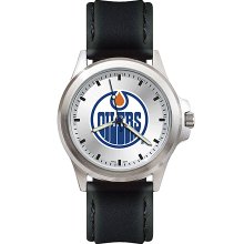 Mens Fantom Edmonton Oilers Watch With Leather Strap