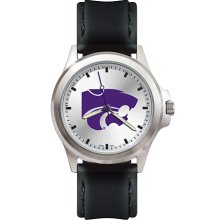 Mens Fantom Kansas State University Wildcats Watch With Leather Strap