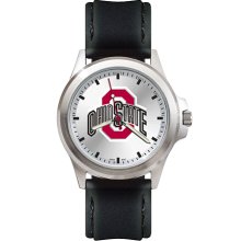 Mens Fantom Ohio State University Buckeyes Watch With Leather Strap