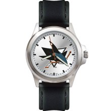 Mens Fantom San Jose Sharks Watch With Leather Strap