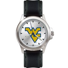Mens Fantom West Virginia University Mountaineers Watch With Leather Strap