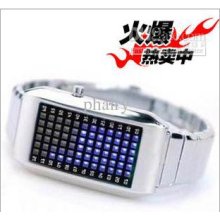 Men's Fashion Watch Cool Band Blue&red Light Led Digital Display