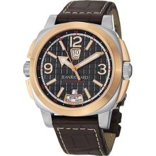 Men's GMT Dark Blue Dial Dark Brown Genuine Alligator ...