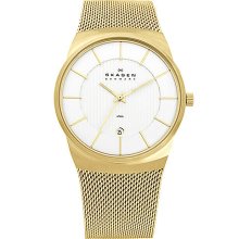 Men's Gold Mesh Bracelet Watch