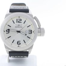 Men's Invicta 1110 Corduba Collection Silver Dial Black Leather Strap Watch