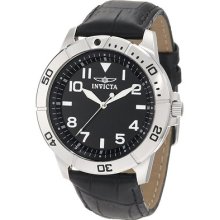 Mens Invicta 11427 Specialty Black Dial Black Leather Swiss Quartz Watch