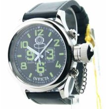 Mens Invicta Leather Russian Diver Chrono Swiss Date Watch 7000
