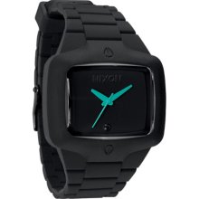 Men's Nixon Rubber Player Black/Teal Watch