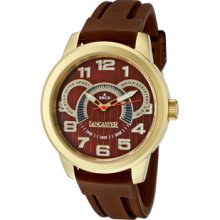 Men's Non Plus Ultra Brown Textured Dial Gold IP Case Brown