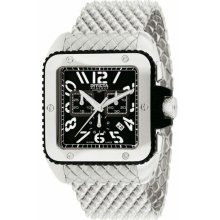 Men's Reserve Chronograph Cuadro Stainless Steel Case and Bracelet Bla