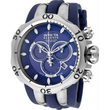 Men's Reserve Venom Fang Stainless Steel Case Blue Dial Blue Rubber Strap 1000M
