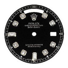 Mens Rolex Day-Date President Factory Diamond Dial, Black, White Gold