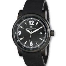 Mens Rubber Band Black Dial Watch