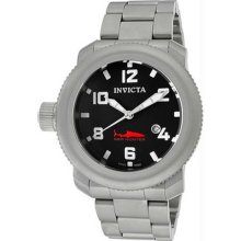 Men's Sea Hunter Russian Diver Stainless Steel Case and Bracelet Black Tone Dial