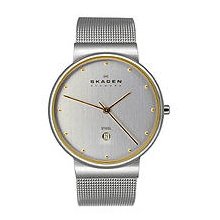 Men's skagen two tone mesh band watch 355lgsc