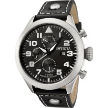 Men's Specialty Black Dial Black Calf Leather
