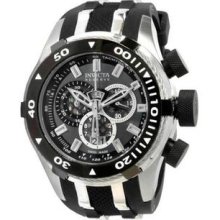 Men's Stainless Steel Bolt Diver Chronograph Black Dial Black Rubber