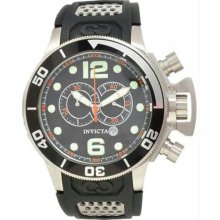 Men's Stainless Steel Corduba Quartz Black Dial Rubber Strap Diver