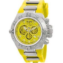 Men's Stainless Steel Subaqua Noma IV Diver Yellow Dial Chronograph Rubber Strap