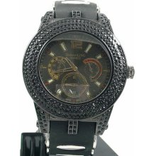Mens Tecno King Fashion Iced Out Black Watch