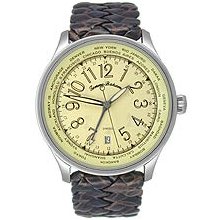 Mens Tommy Bahama Island Heritage Brown Woven Leather Band Casual Watch Tb1076
