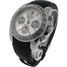 Men's Tudor 20300 Chronograph Stainless Steel & Leather Automatic Watch