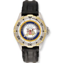 Mens Us Navy All-Star Leather Band Watch Ring