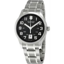 Men's Victorinox Stainless Steel Alliance Sport Black Dial Quartz Date Display