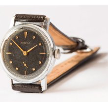 Men's watch Pobeda black Soviet wristwatch unisex watch gold tone digits watch