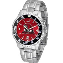 Miami Ohio Redhawks Competitor AnoChrome Steel Band Watch